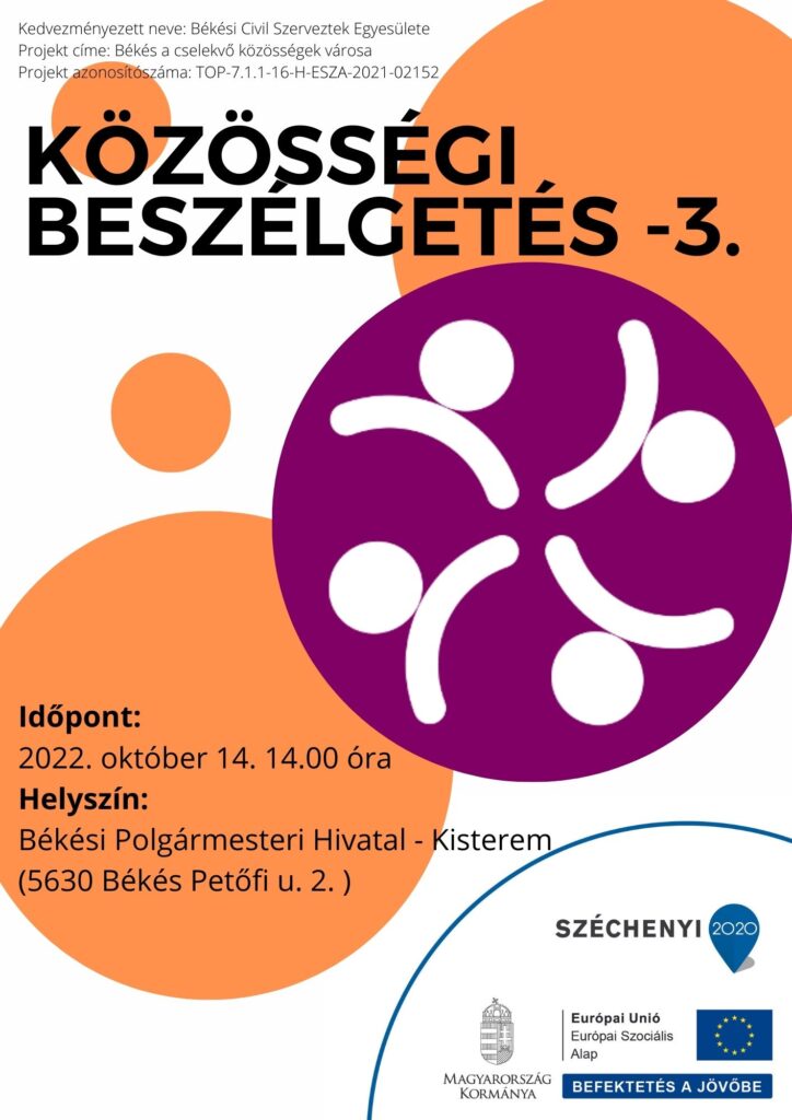 BCSZE Meghívó: Közösségi beszélgetés 3.