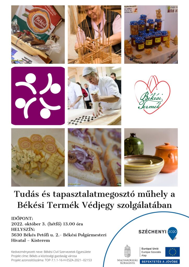 BCSZE Meghívó. Helyi fejlesztő Közösség - Tudás és tapasztalatmegosztó műhely a Békési Termék Védjegy szolgálatában 2.